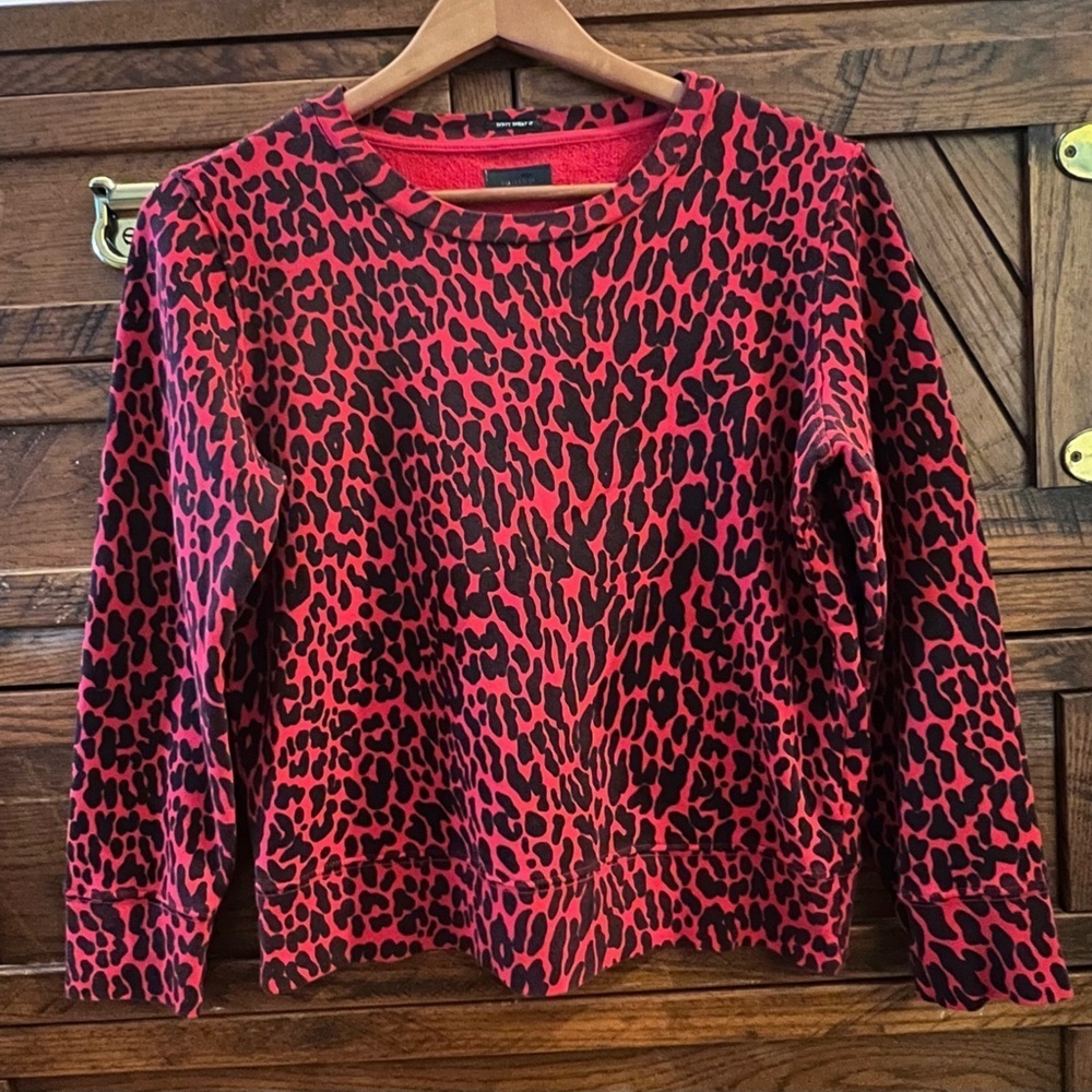 MOTHER Cotton Animal Print Sweatshirt Size S Koozie Radioactive Paws Pullover